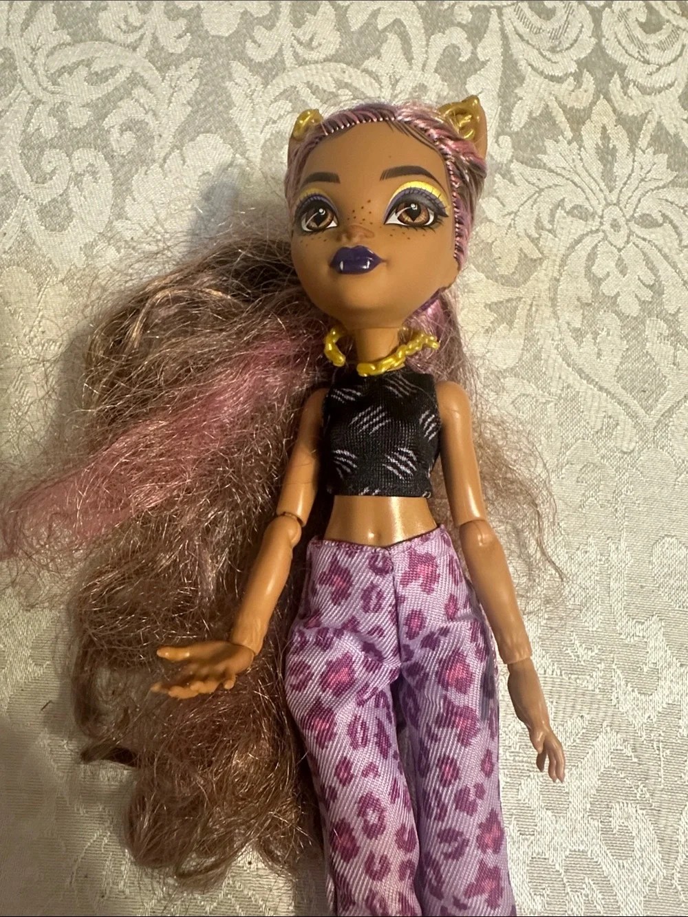 Pair of Monster High Dolls with Pink & Purple Outfits